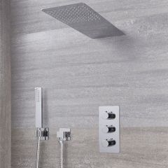 Arcadia Thermostatic Shower System with Waterfall Head and Handshower - Available in Multiple Finishes