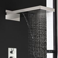 Rainshower and Waterfall Shower System with Thermostatic Rough in Valve