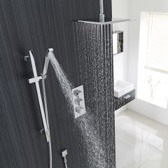 Square Thermostatic Shower System with 12