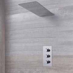 Arcadia Thermostatic Shower System with Waterfall Shower Head - Available in Multiple Finishes
